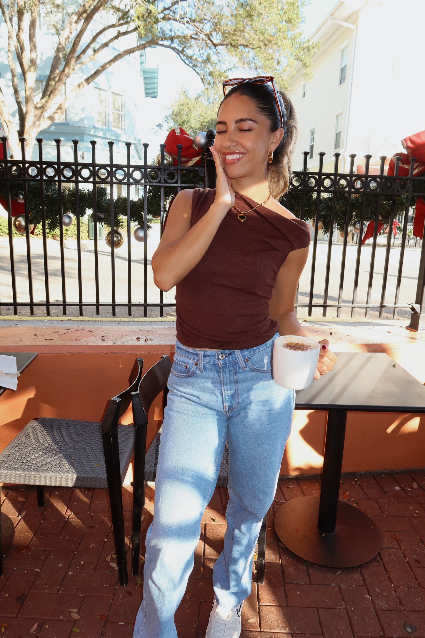 Cleo Off The Shoulder top- Cocoa