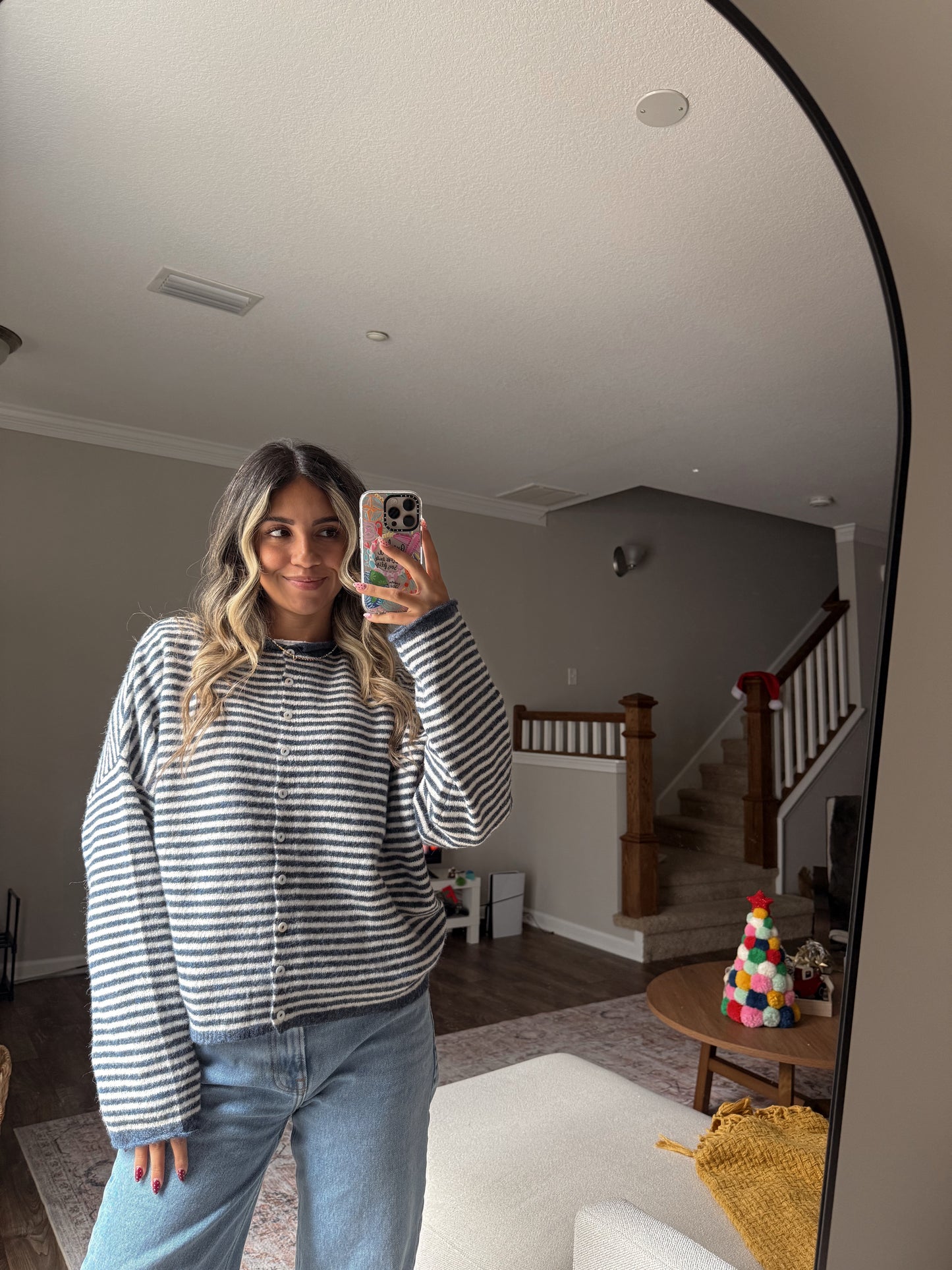 Butterfly Effect Cardigan- Blue Stripe