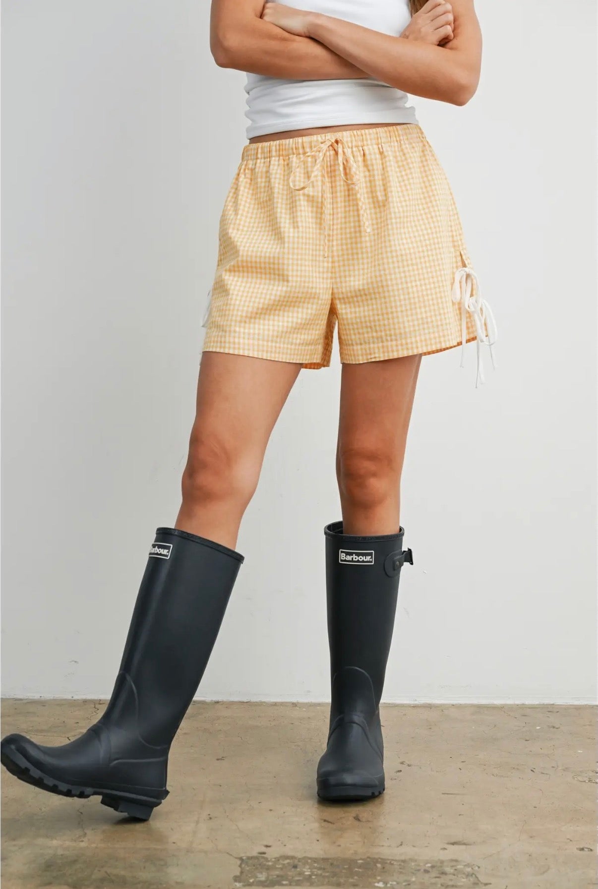 Yellow Gingham Shorts