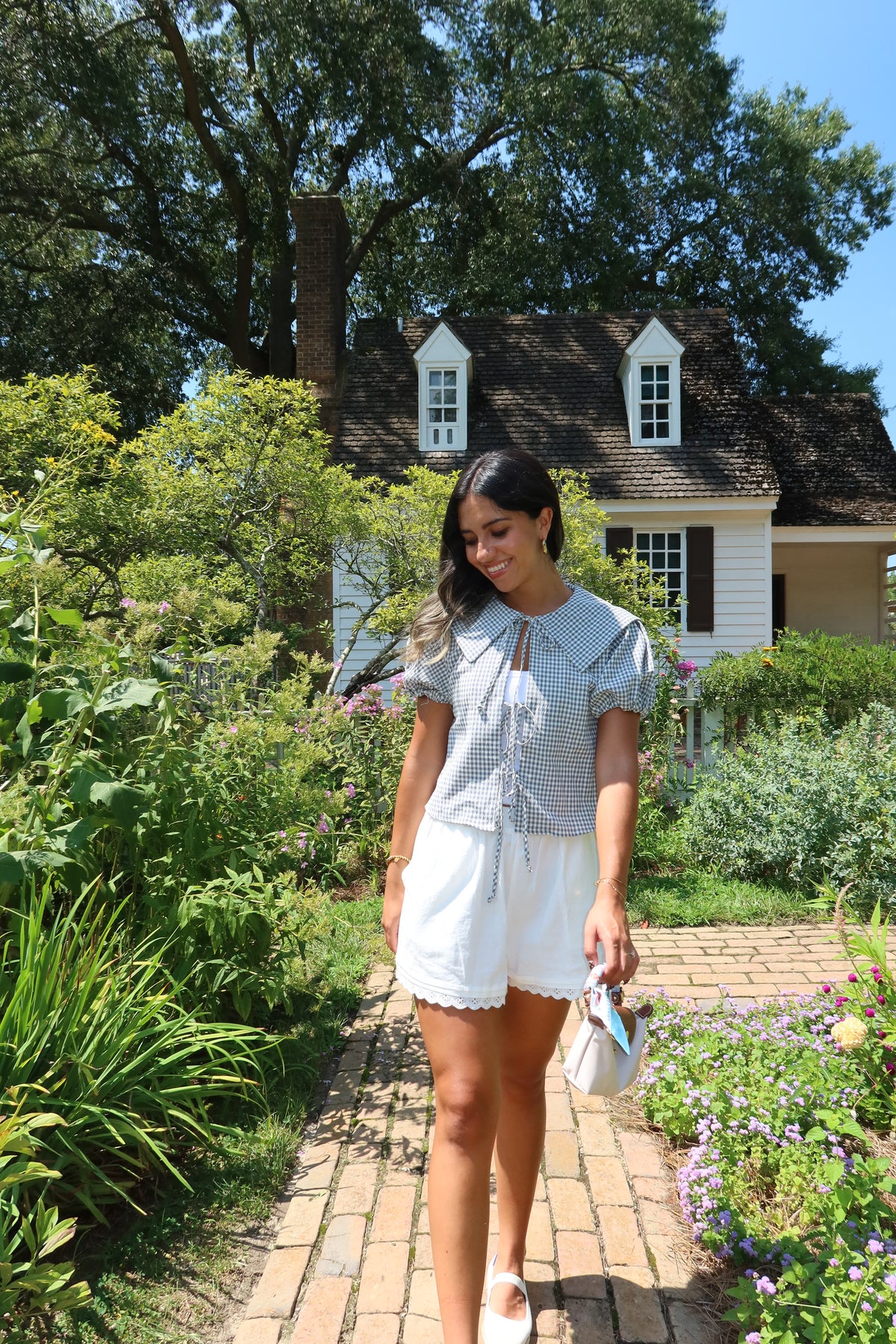 Monroe Gingham Tie Top