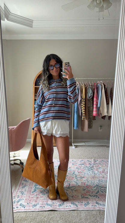 Butterfly Effect Cardi- Blue & Cocoa