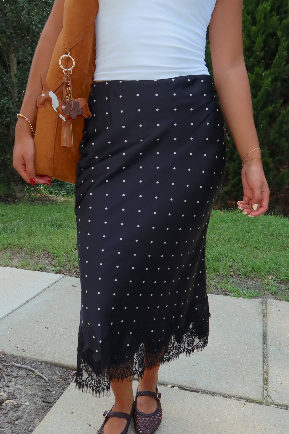 Diana Black Polka Dot Skirt