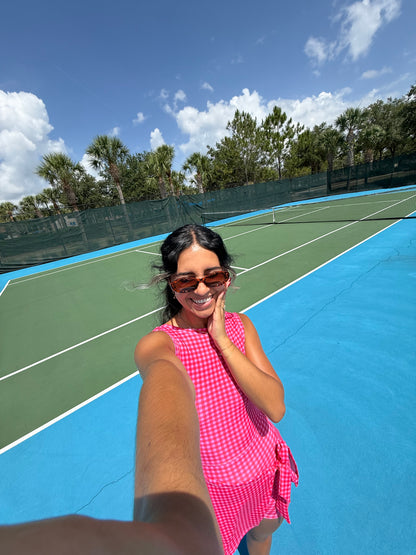 Hot Pink Gingham Workout Dress
