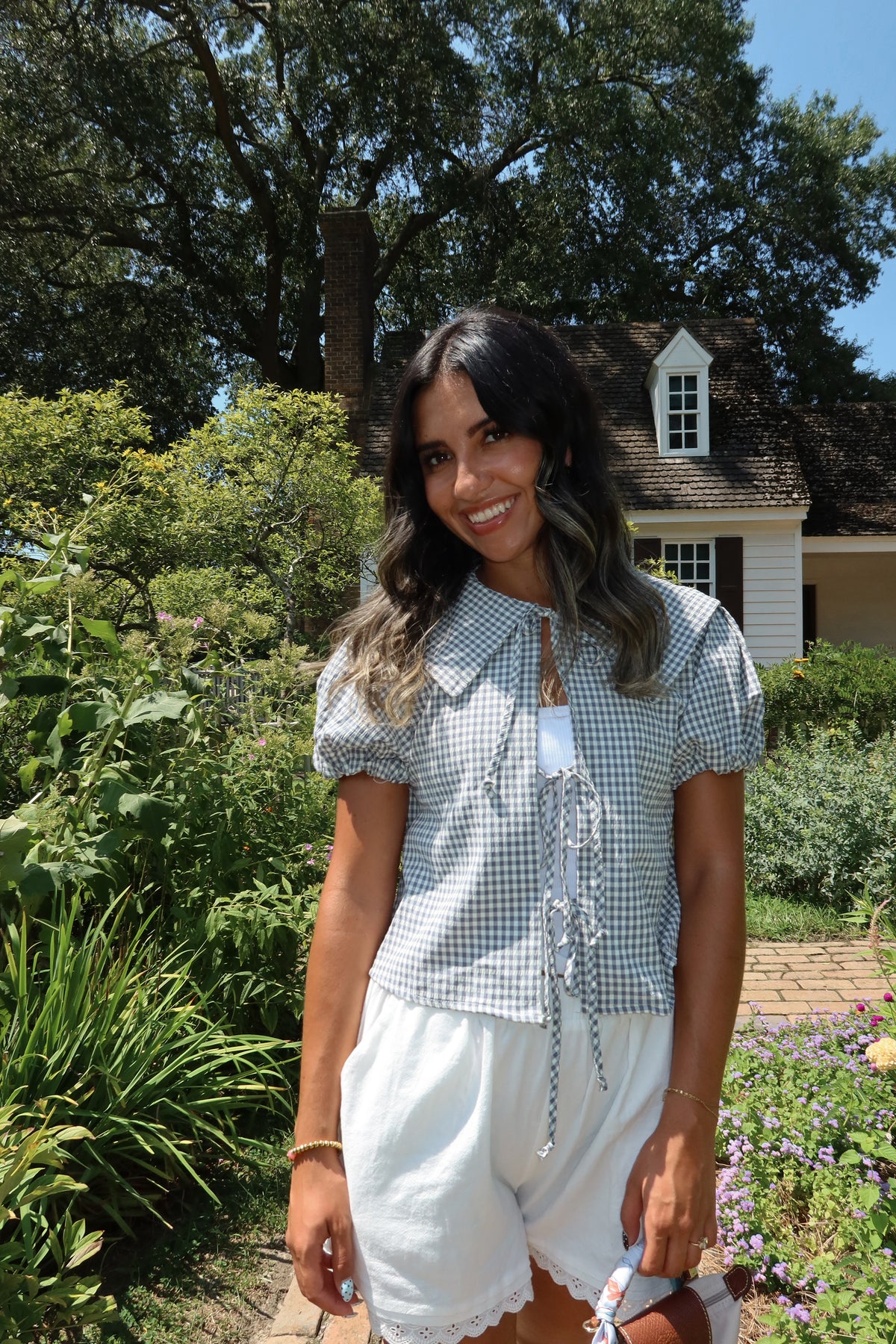 Monroe Gingham Tie Top