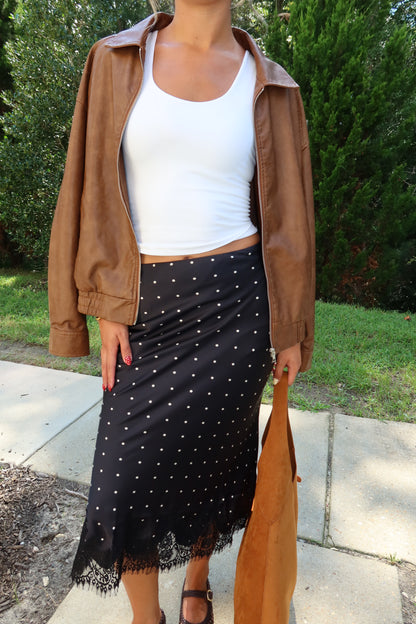 Diana Black Polka Dot Skirt