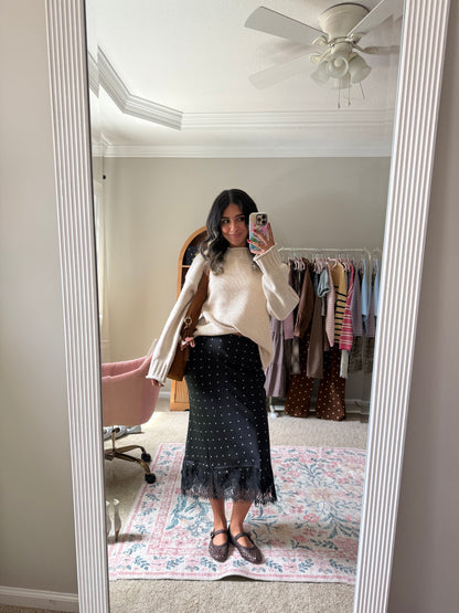 Diana Black Polka Dot Skirt