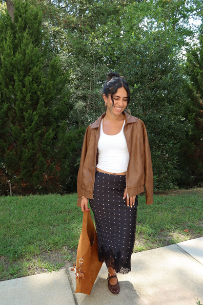 Diana Black Polka Dot Skirt