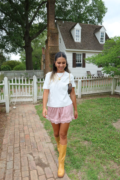 Blush Satin Shorts