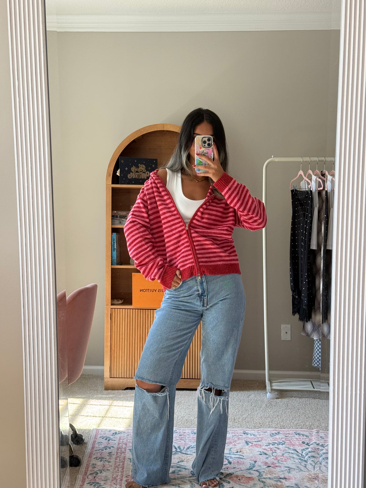 Rory Jacket- Cherry Stripe