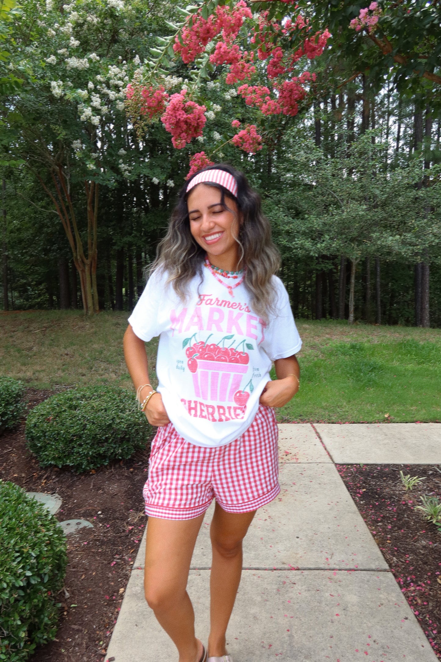 Cherry Picnic Gingham Shorts