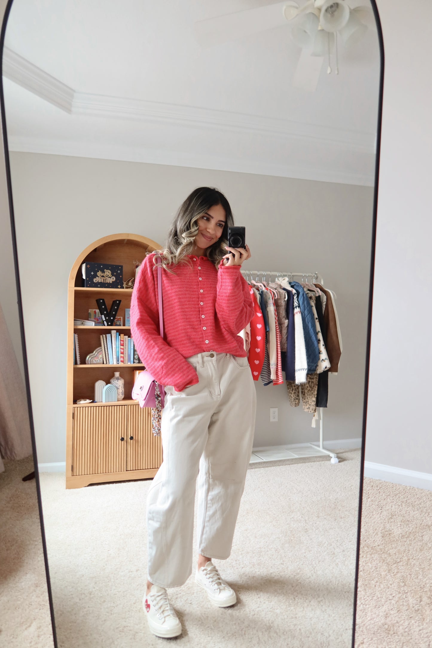 Butterfly Effect Cardigan- Raspberry Stripe