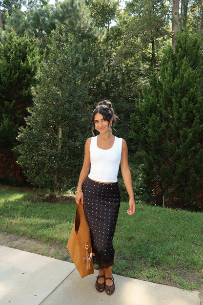 Diana Black Polka Dot Skirt