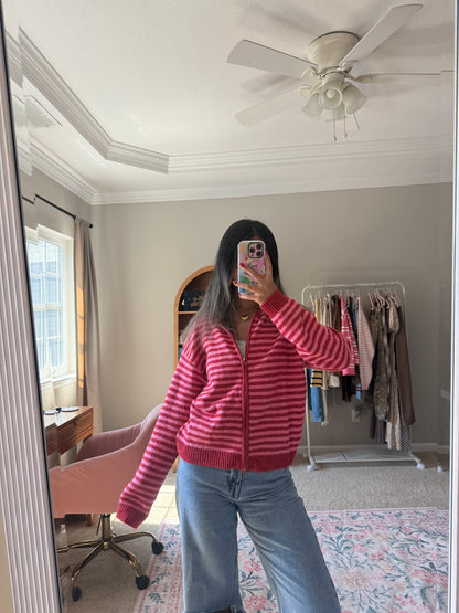 Rory Jacket- Pink and red stripe
