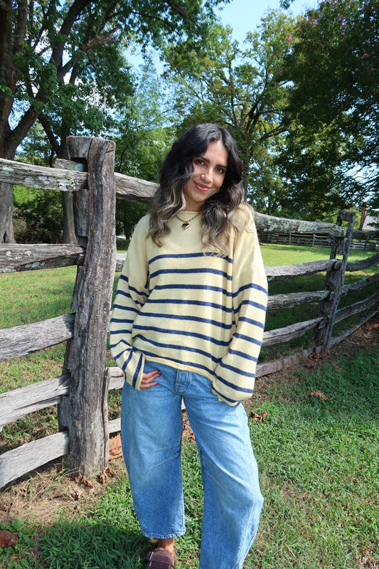 Maren Stripe Mock Sweater