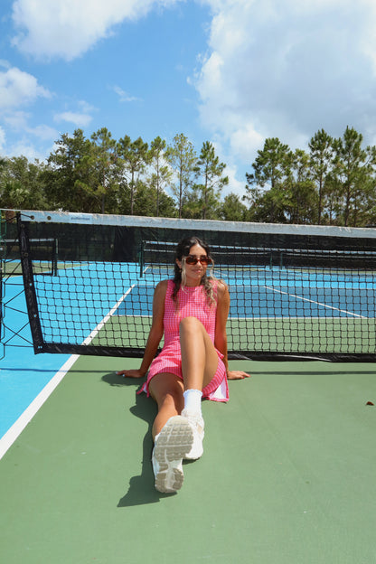 Hot Pink Gingham Workout Dress