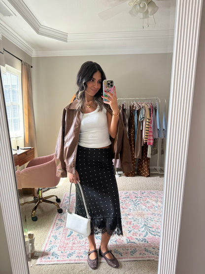 Diana Black Polka Dot Skirt