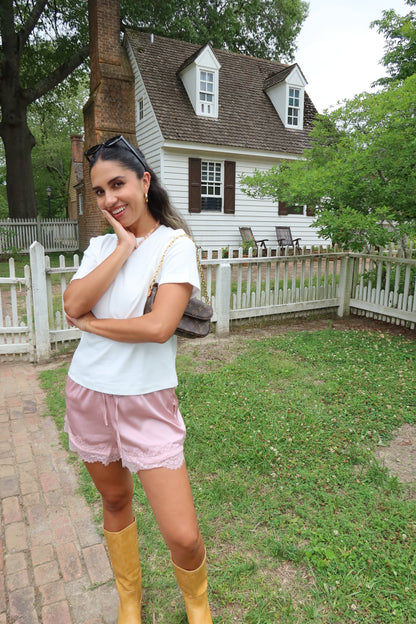 Blush Satin Shorts