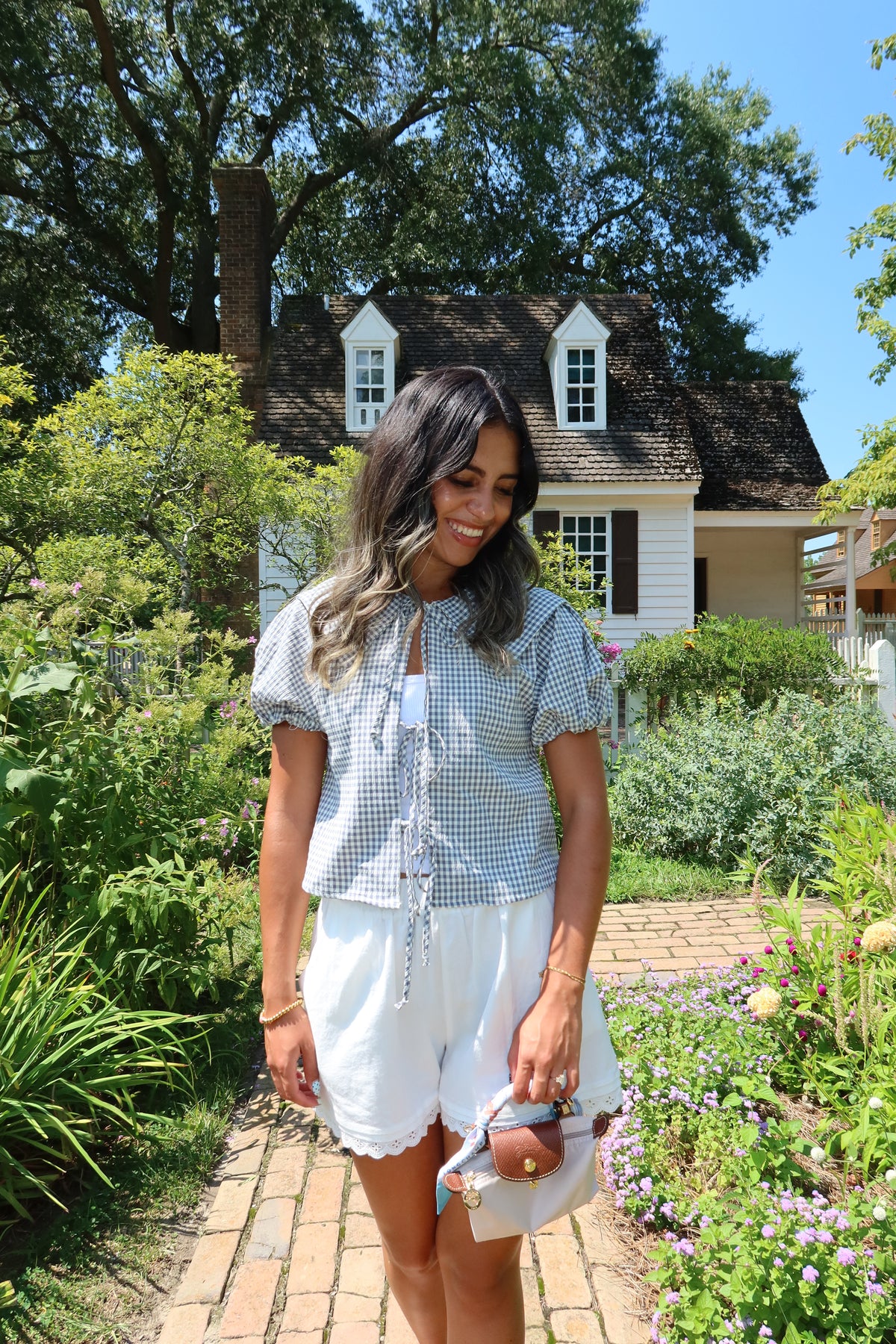 Monroe Gingham Tie Top
