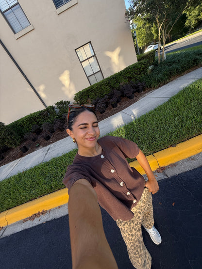 Cocoa Short Sleeve Cardigan