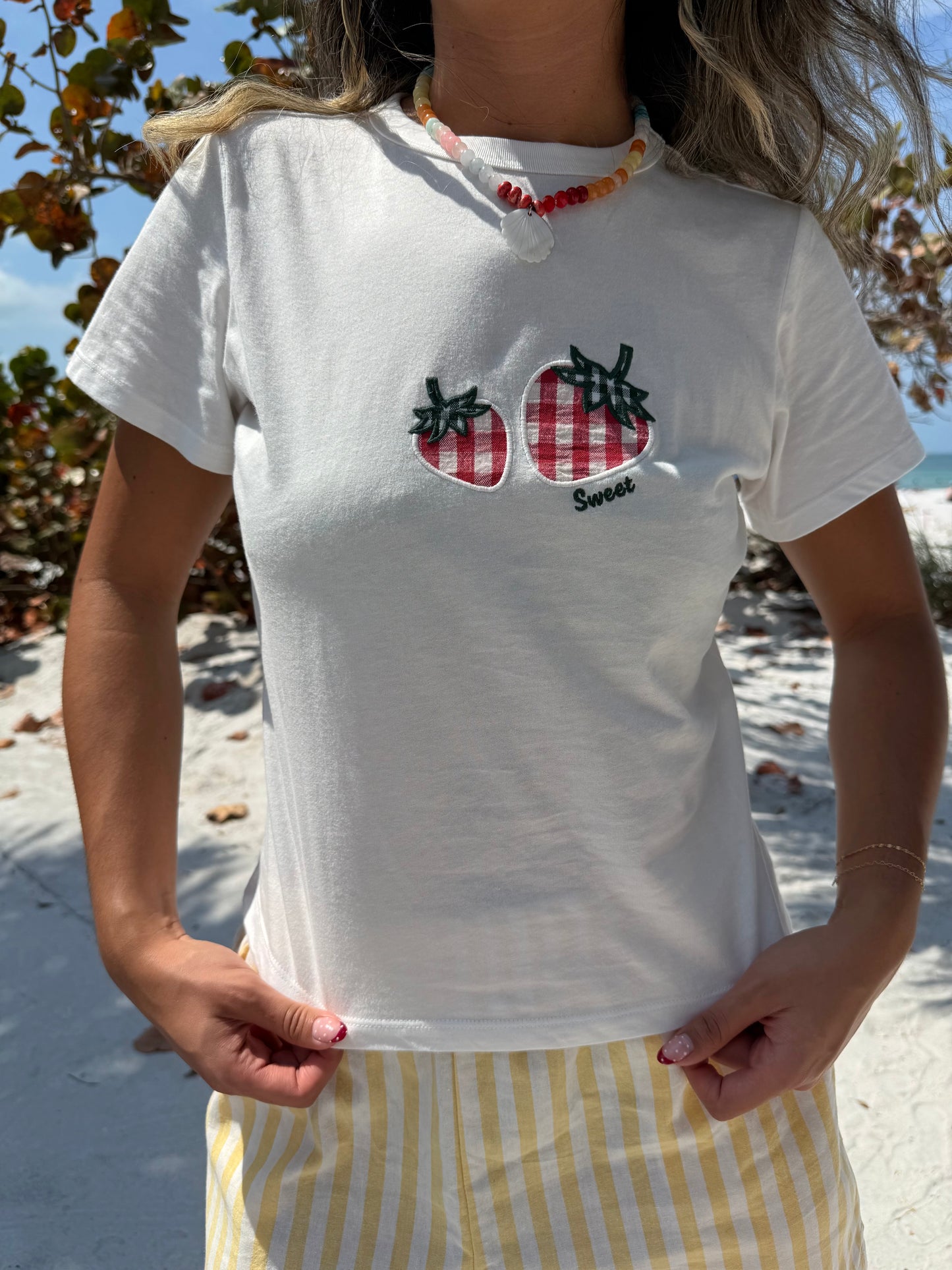 Strawberry Gingham Tee