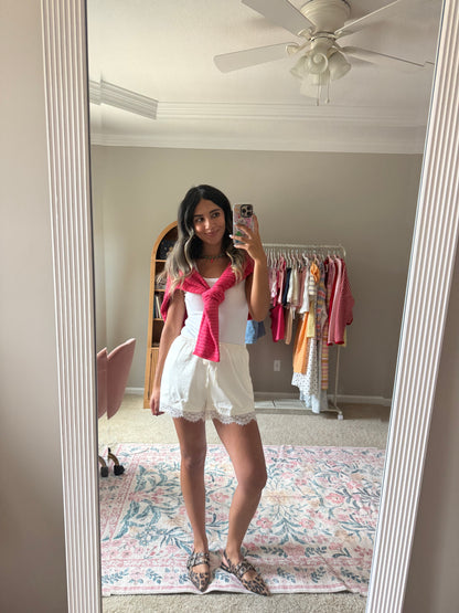 Chantilly Lace Satin Shorts