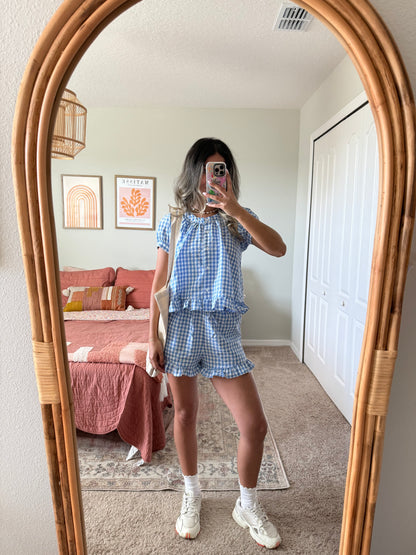 Ivy Gingham Ruffle Shorts