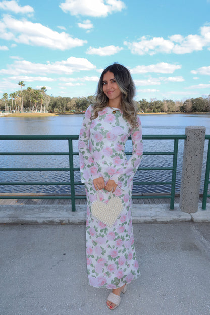 *RESTOCK* Rose Maxi Dress- White