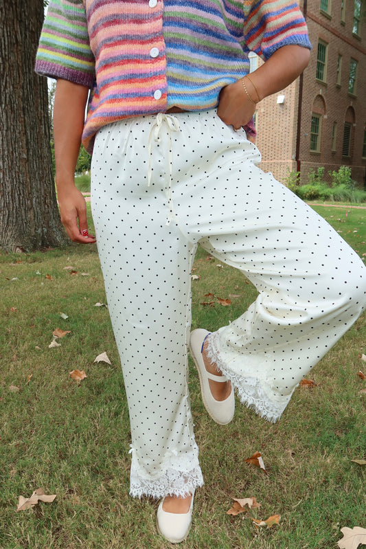 Capri Satin Polka Dot Pants