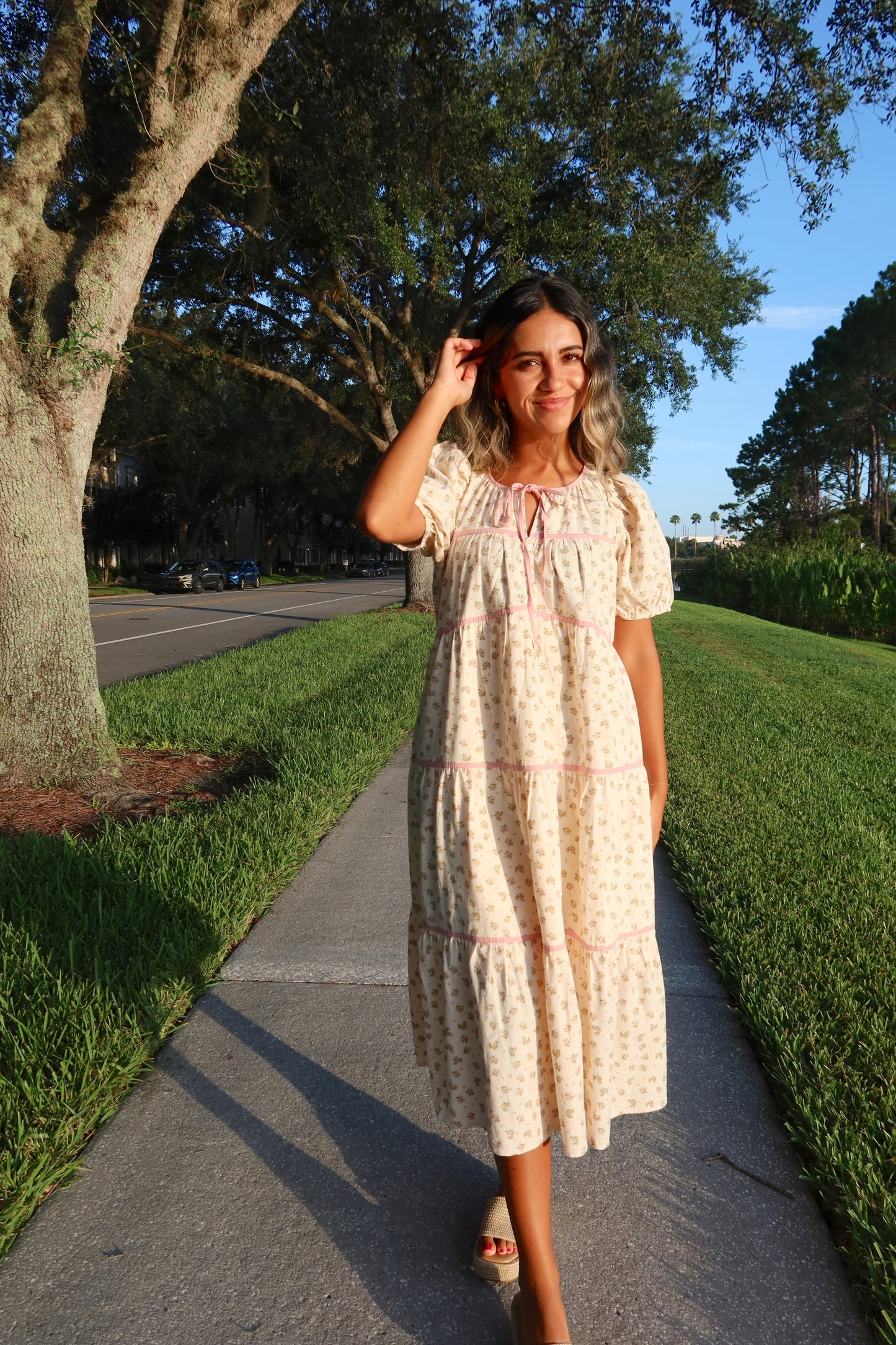Sweet Meadow Floral Midi Dress