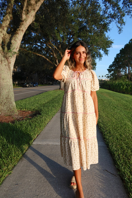Sweet Meadow Floral Midi Dress