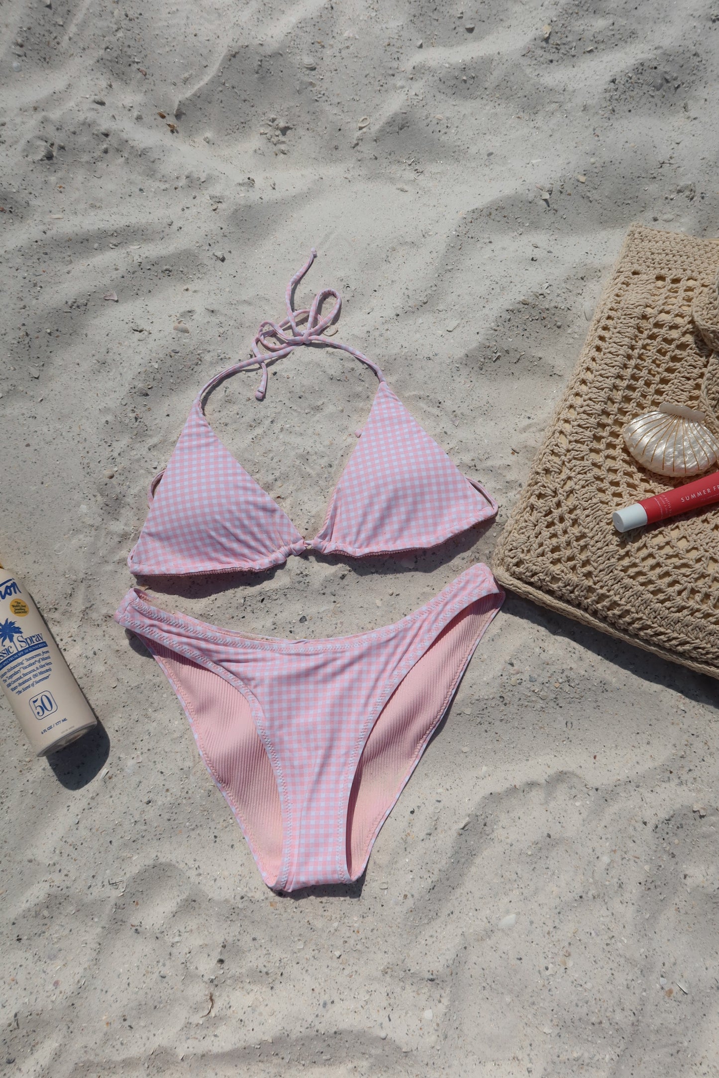 Pink Gingham Reversible Bikini