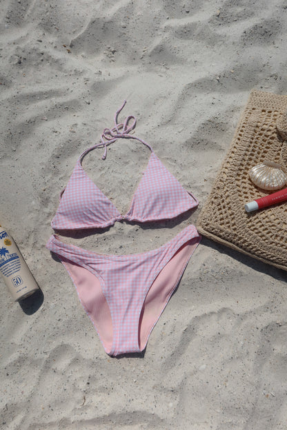 Pink Gingham Reversible Bikini
