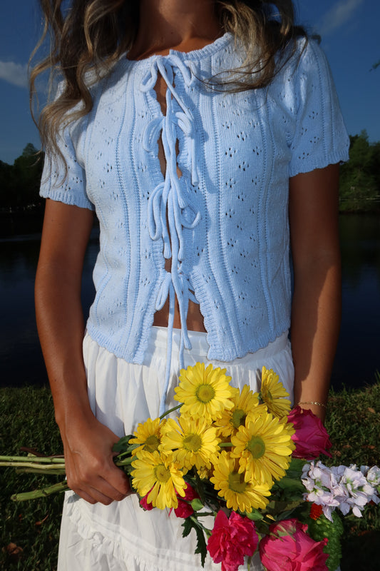 Skye Lace- Up Knit Top