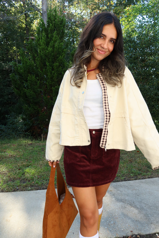 Hazel Gingham Barn Jacket