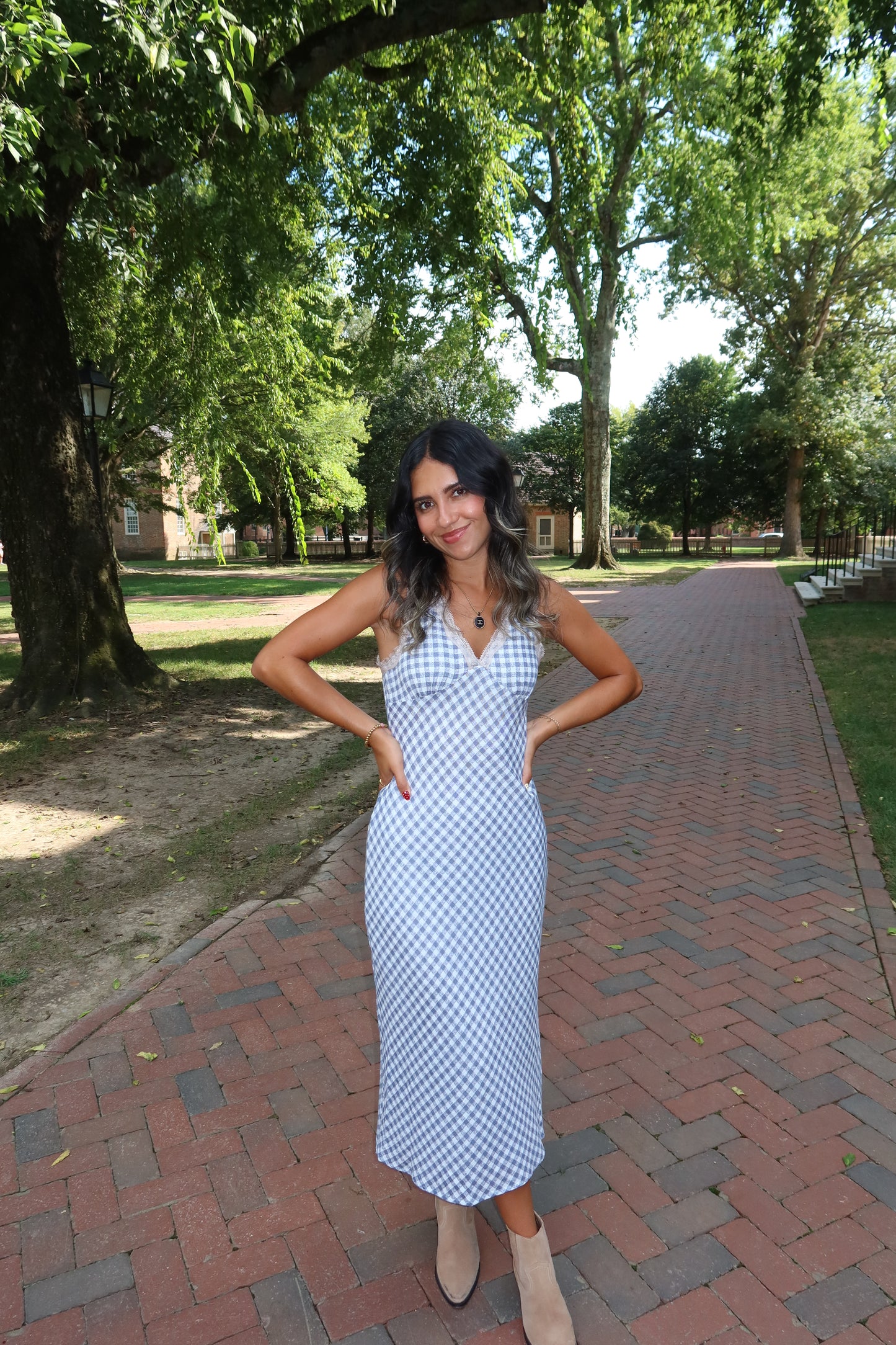 Stella Blue Gingham Dress