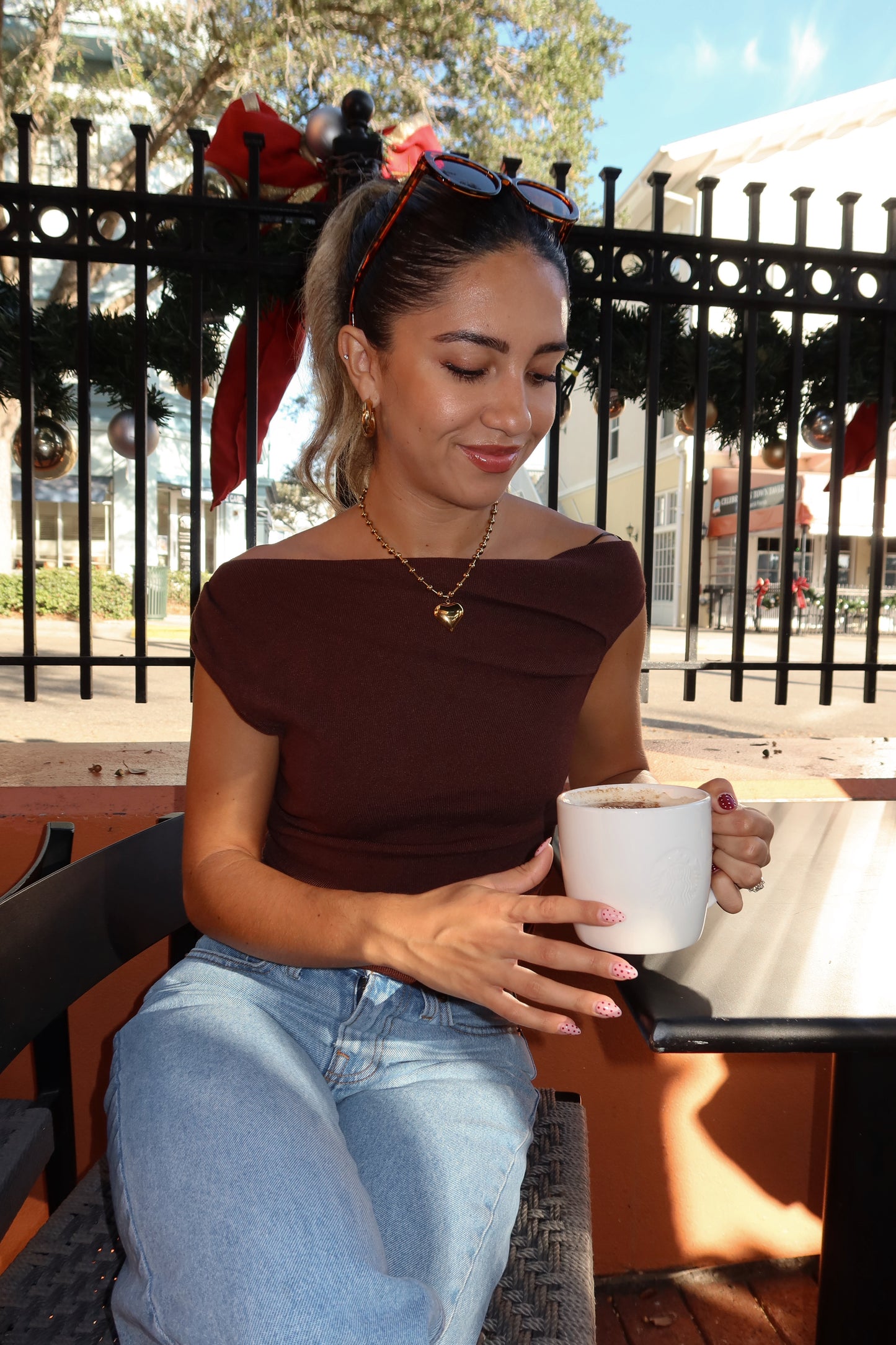 Cleo Off The Shoulder top- Cocoa