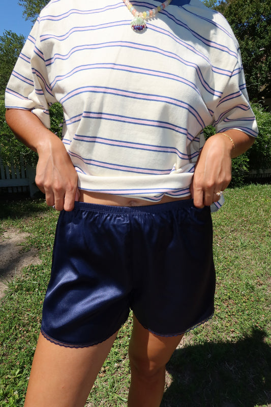 Midnight Satin Shorts