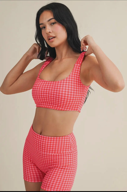 Pink Gingham Workout Set *PRE ORDER 6/10*