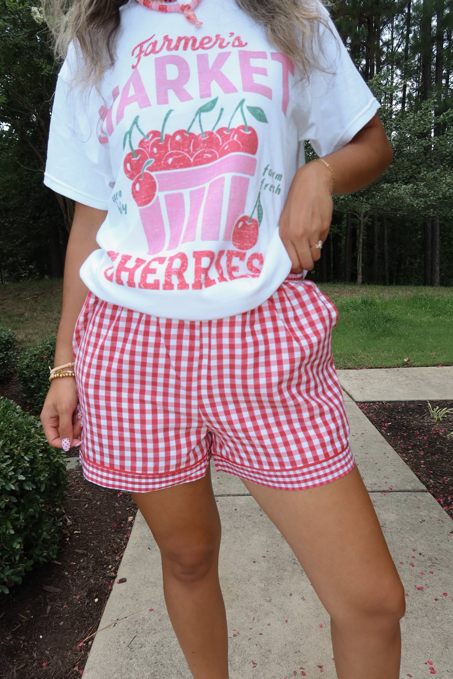 Cherry Picnic Gingham Shorts