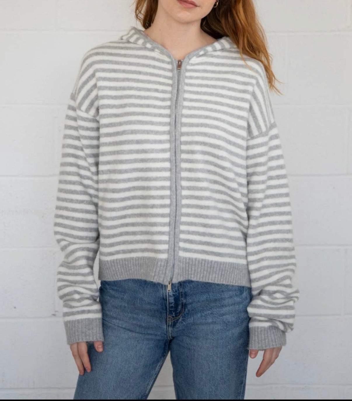 Rory Stripe Jacket- Grey
