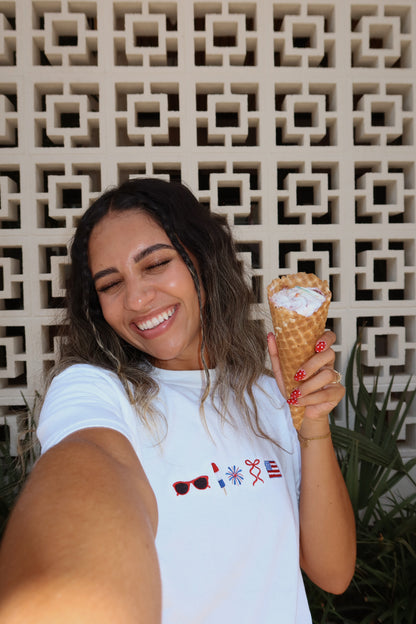 American Cutie Embroidered Tee