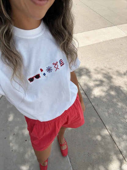 American Cutie Embroidered Tee