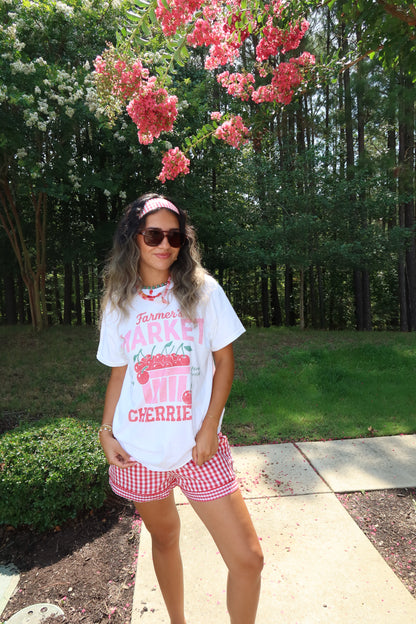 Cherry Picnic Gingham Shorts