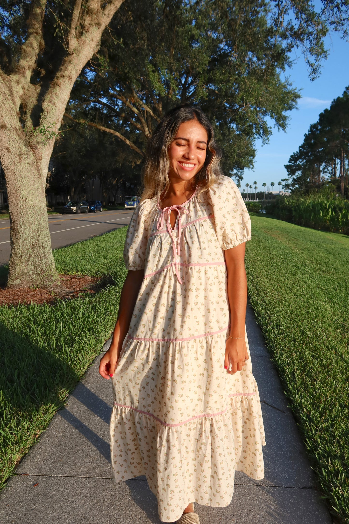 Sweet Meadow Floral Midi Dress