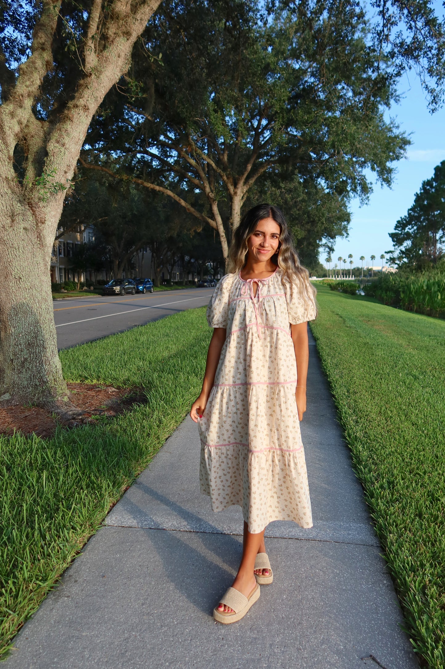 Sweet Meadow Floral Midi Dress