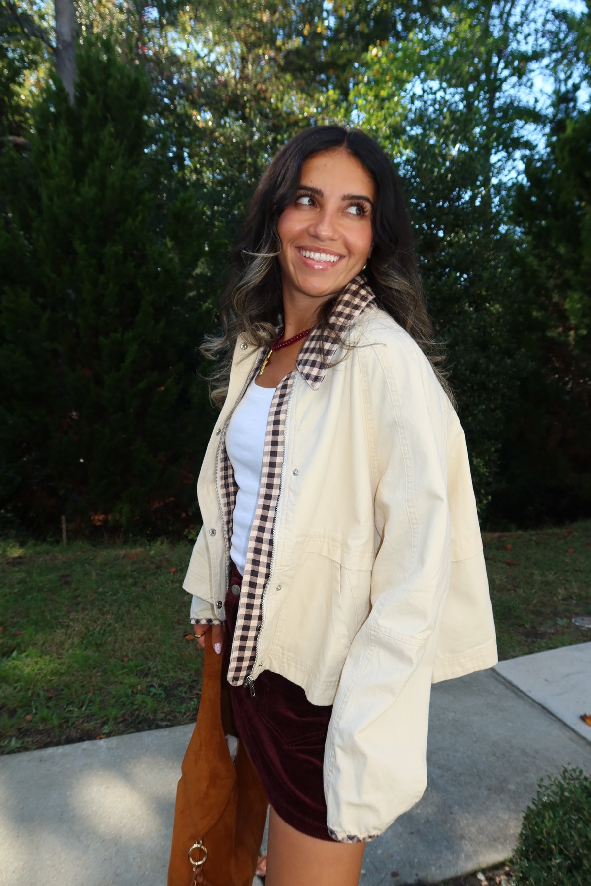 Hazel Gingham Barn Jacket