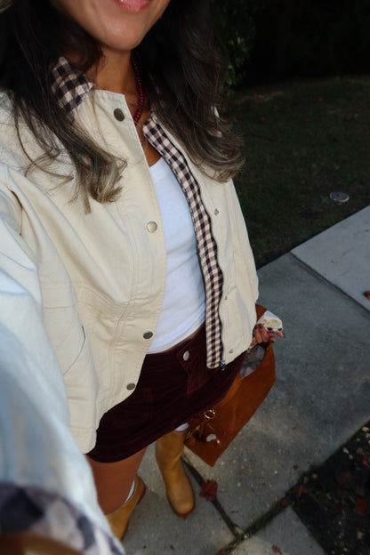Hazel Gingham Barn Jacket