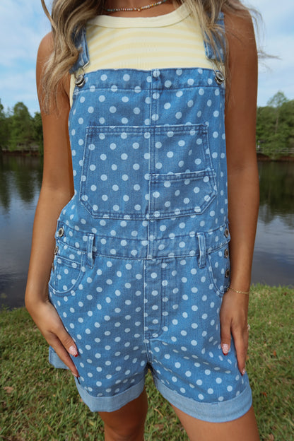 Indigo Polka Dot Overalls