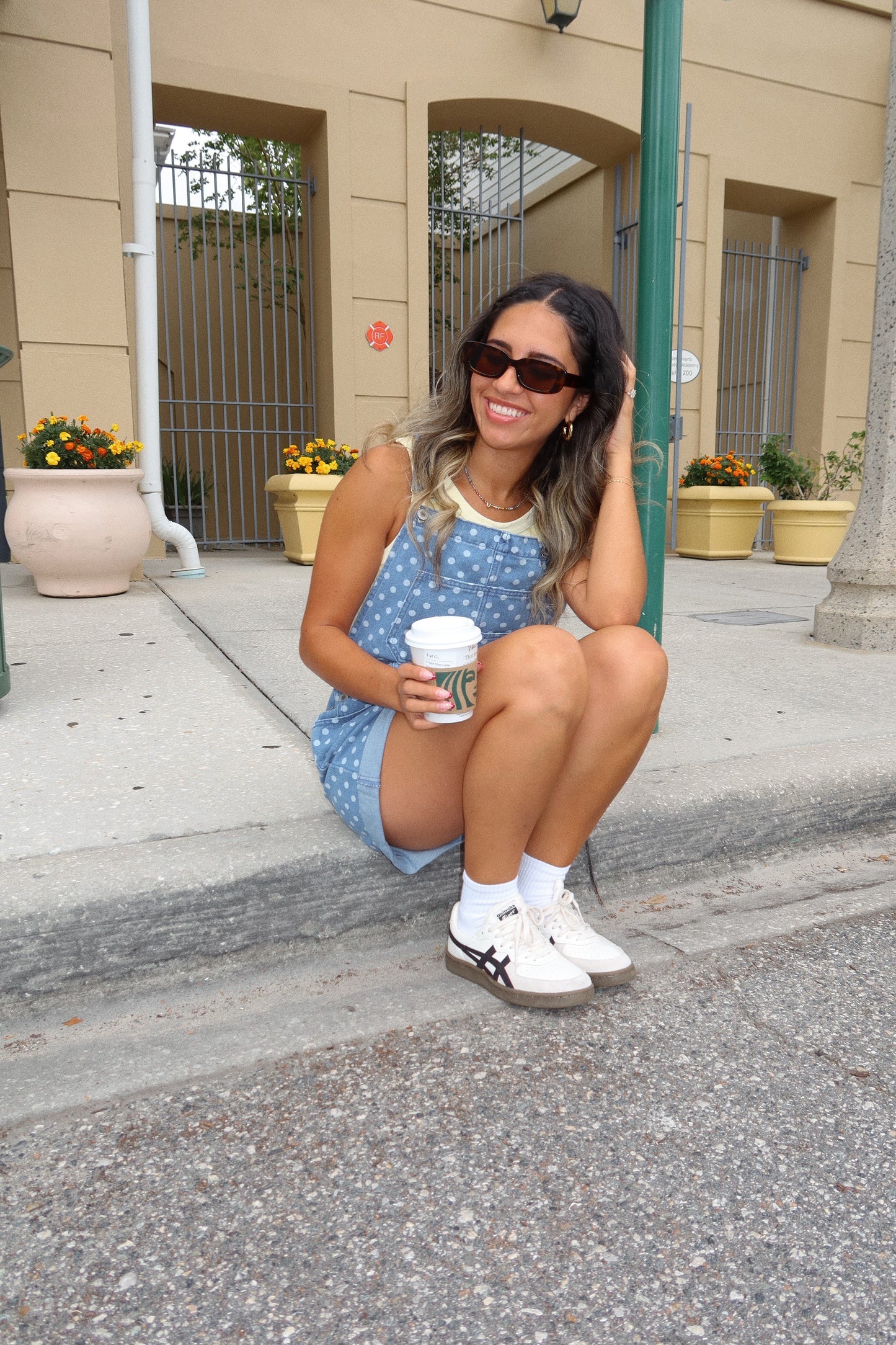 Indigo Polka Dot Overalls