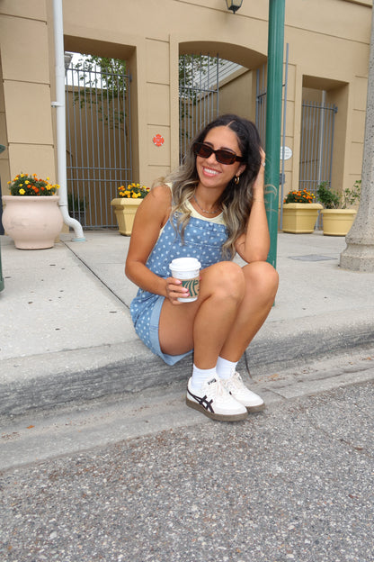 Indigo Polka Dot Overalls